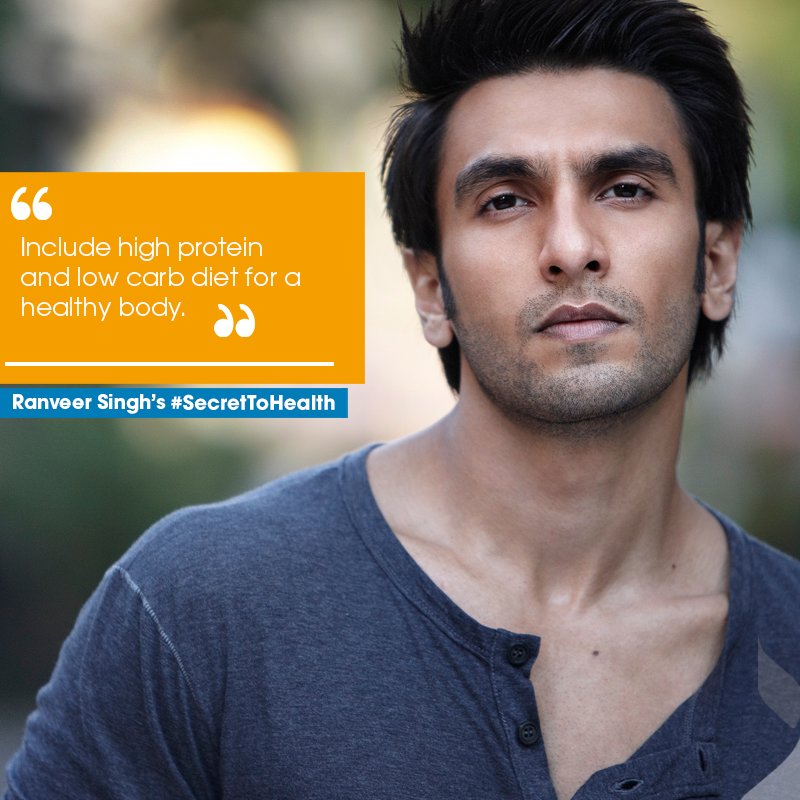 HCAHIndia's tweet photo. High protein and low carb foods is the secret to Ranveer's health. #HealthyCelebs #SecretToHealth #HealthCare https://t.co/9cLvTpLlHJ