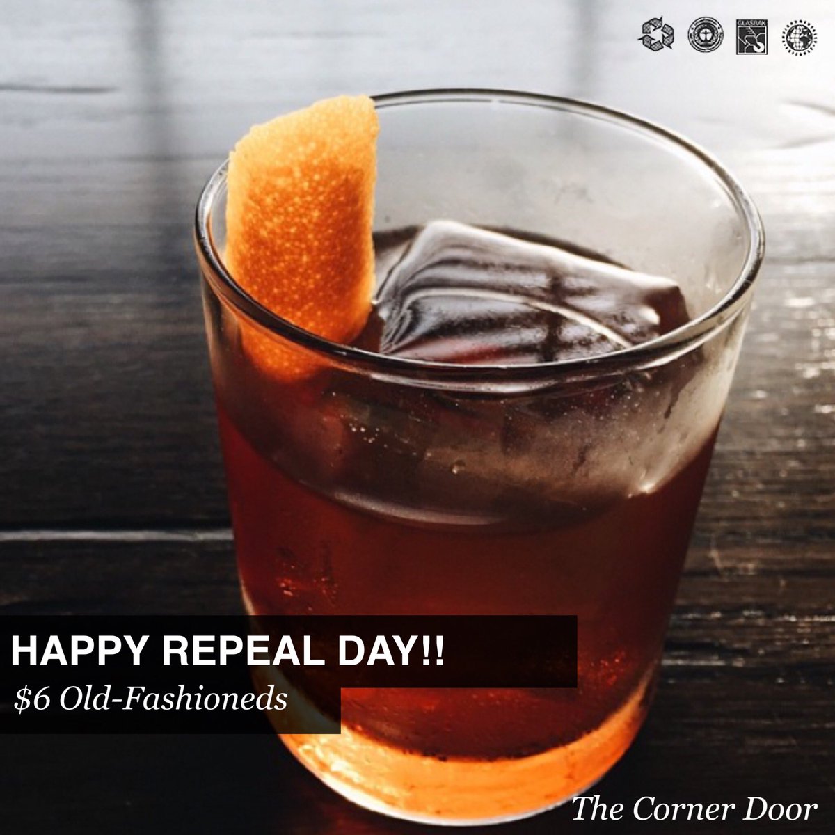 HAPPY REPEAL DAY!!! 🍹🍻🍹🍻 Come celebrate with us and knock back a few $6 Old-Fashioneds all night! #repealday #OFs #whiskey