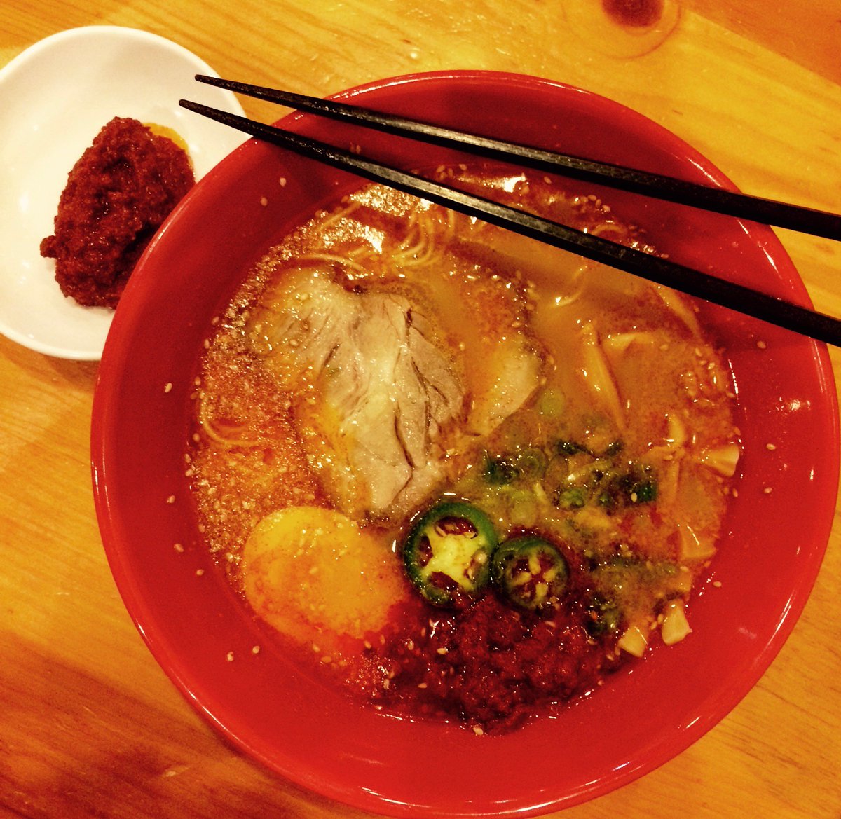 Spicy Ramen from Yamadaya Culver City.  You can read what we thought here. 
facebook.com/SpicyAddictLA/…

#spicy #ramen #food #losangeles