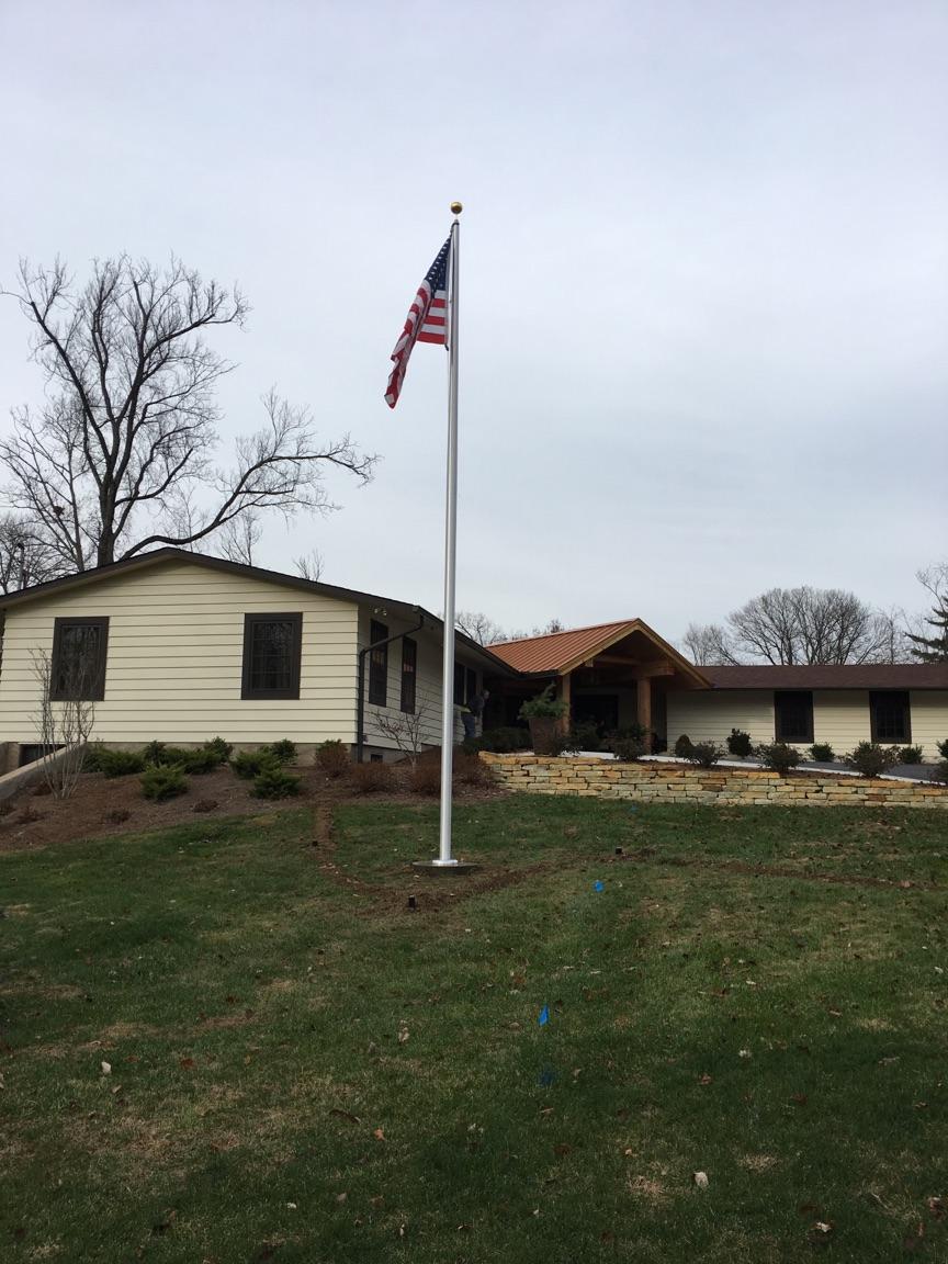 NatFlagCo's tweet image. 3rd flagpole of the day! Commercial / Residential  call on @NatFlagCo We love what we do! #FlyFreedom #AmericanMade