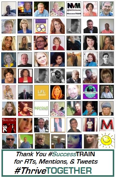 In 30 Mins #SuccessTRAIN Tweets Reach 1,171,243 Accts tweetreach.com/reports/181827… |> Pics of a few #SuccessTRAIN Tweeters &amp; Retweeters Today TY!