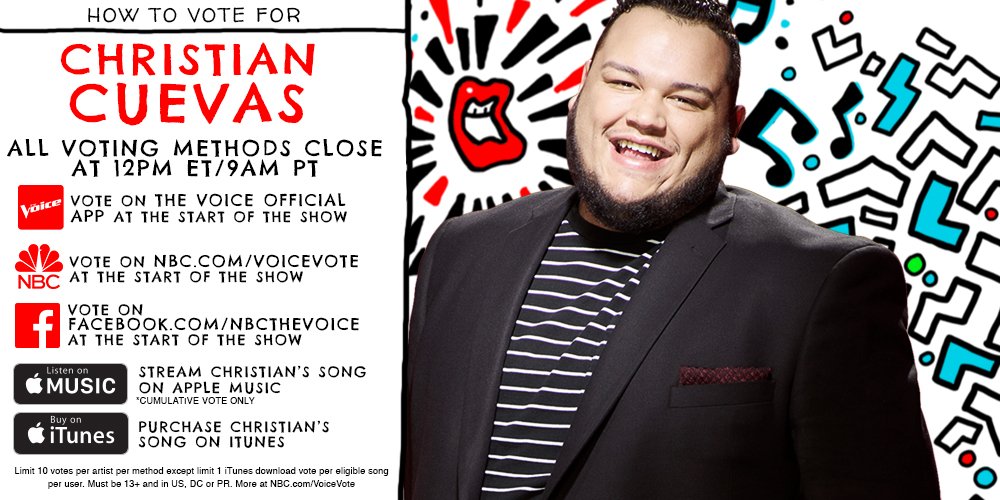 NBCTheVoice's tweet image. RT if you think @ccuevasmusic deserves a spot in the #VoiceFinale next week. #VoiceTop8