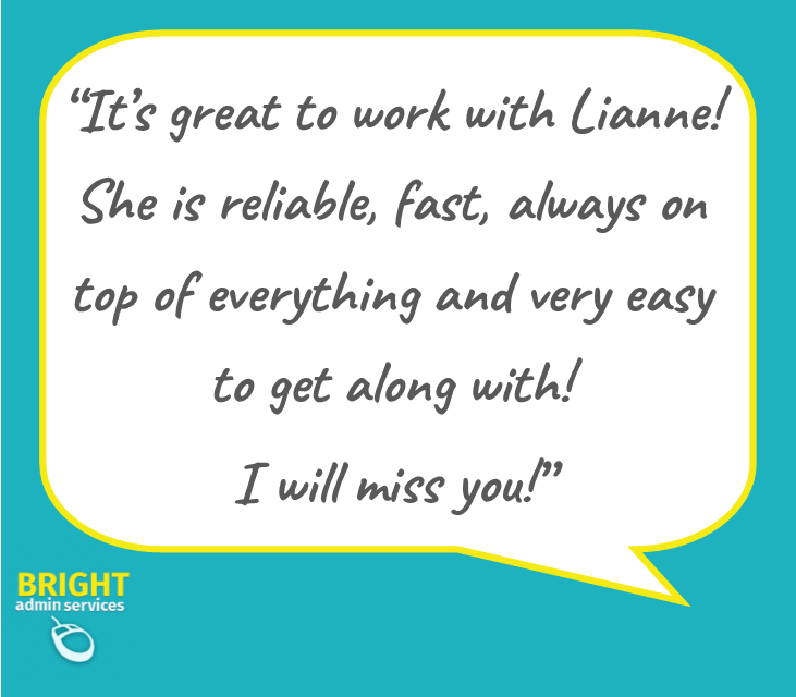 BrightLianne's tweet photo. Some more #feedback via @SaakalyaLifesty Thanks Alex! #happyclients #VA #maternityleave https://t.co/z4tdWTFx1Z