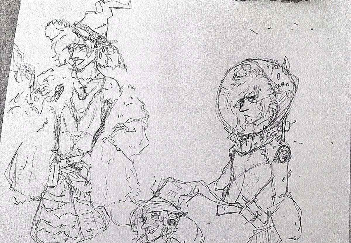 I wanna do that whole outfit thing with Taako(all of the boys tbh), but for now doodles #thezonecast 