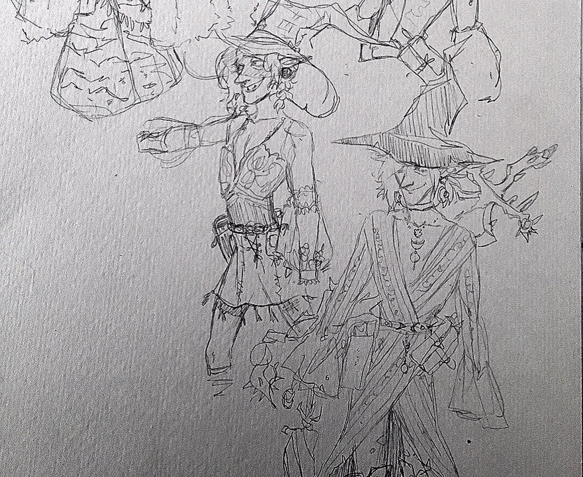 I wanna do that whole outfit thing with Taako(all of the boys tbh), but for now doodles #thezonecast 