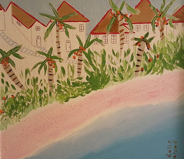 Twiva_1's tweet photo. New artwork for sale! - "Cottages on a Pink Sandy Beach" - https://t.co/iVml2WIbQd @fineartamerica https://t.co/AKH2kYjc46