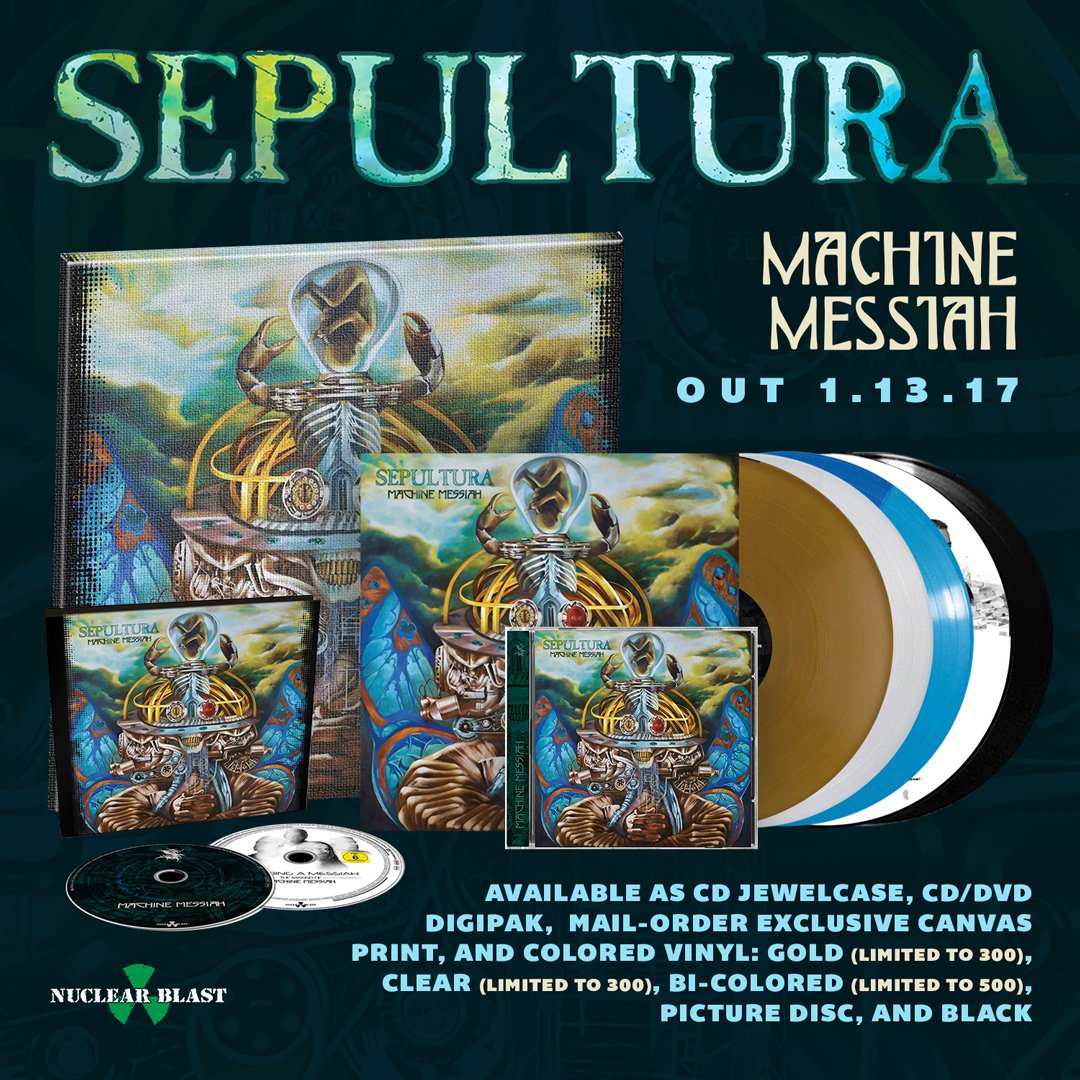 sepulturacombr's tweet photo. Sepultura to unleash new album #MachineMessiah on Jan. 13th! CD + Vinyl: https://t.co/T1zZ5vpp7n. Digital album: https://t.co/NtMuCPh26O. https://t.co/53Ztpaq0cf