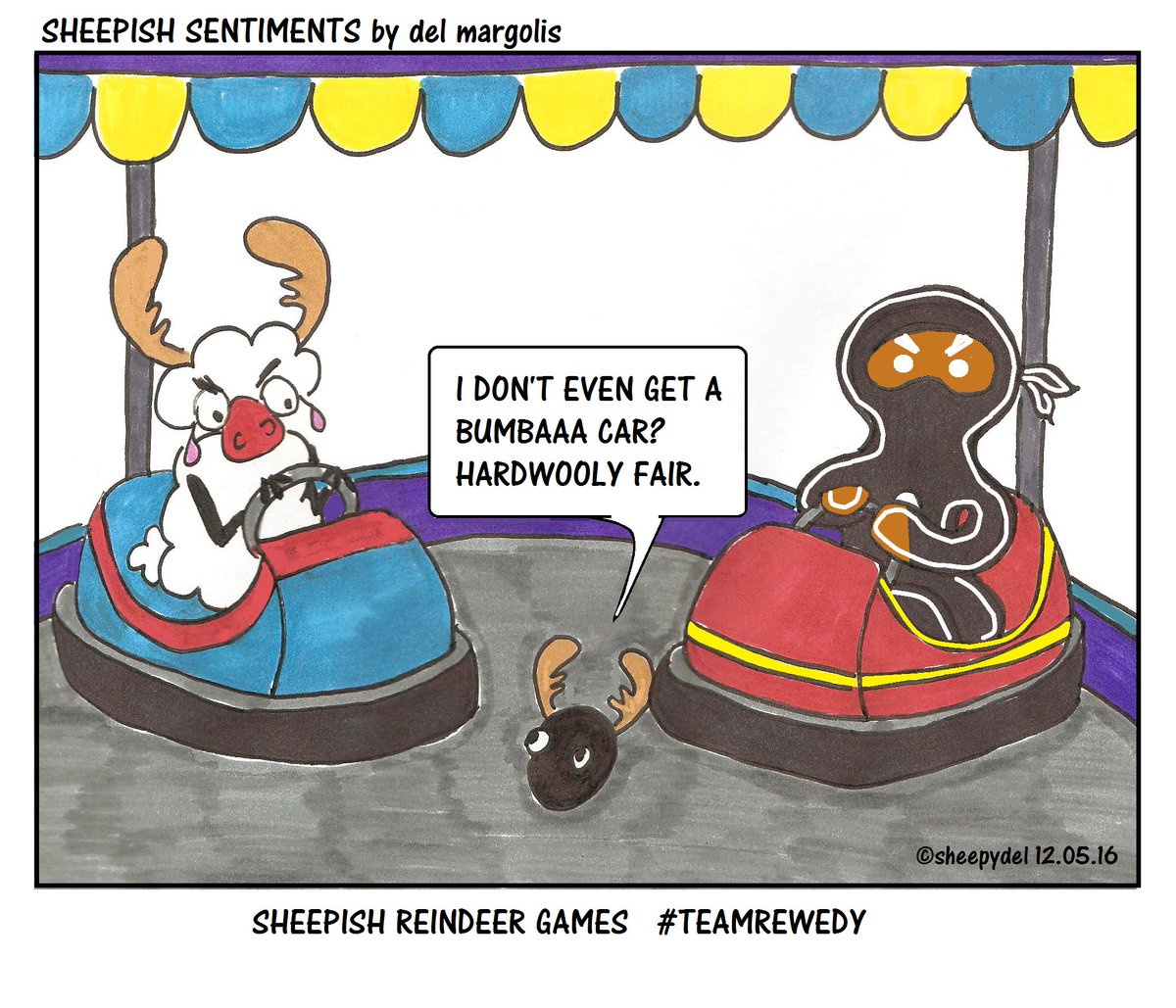 sheepydel's tweet photo. #SheepishReindeerGames #OliveTheOtherReindeer #NinjabreadMan #TeamRewedy https://t.co/fiDRisfrTS