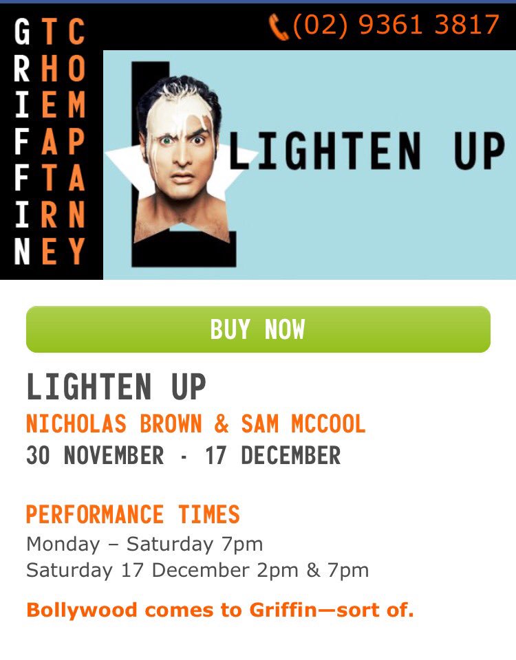 #LightenUp! Amazing Australian talent <a href="/nicholasisbrown/">Nicholas Brown</a> <a href="/McCoolSam/">Sam McCool</a> <a href="/BaliPadda/">Bali Padda</a> @griffintheatre #diversity #inclusion m.griffintheatre.com.au/whats-on/light…