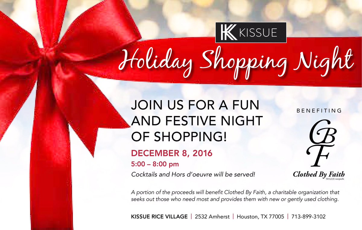 KISSUEtx's tweet photo. Shop for a cause this Thursday night! #charity https://t.co/keCaFc95iM