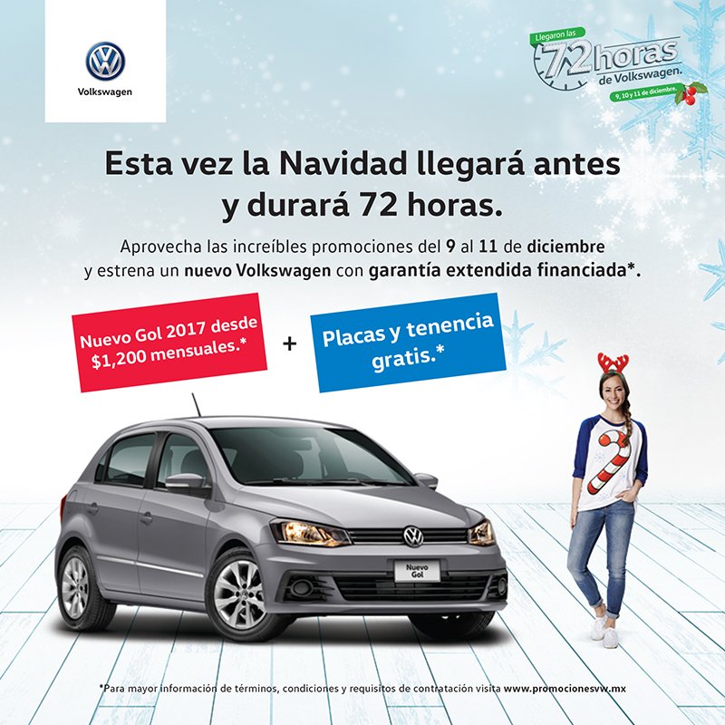 olapolanco's tweet photo. Las 72 horas más esperadas por fin llegaron a Volkswagen. 
Ven a #OlaPolanco del 9 al 11 de diciembre y aprovecha nuestras promociones. https://t.co/koQgYV6y25