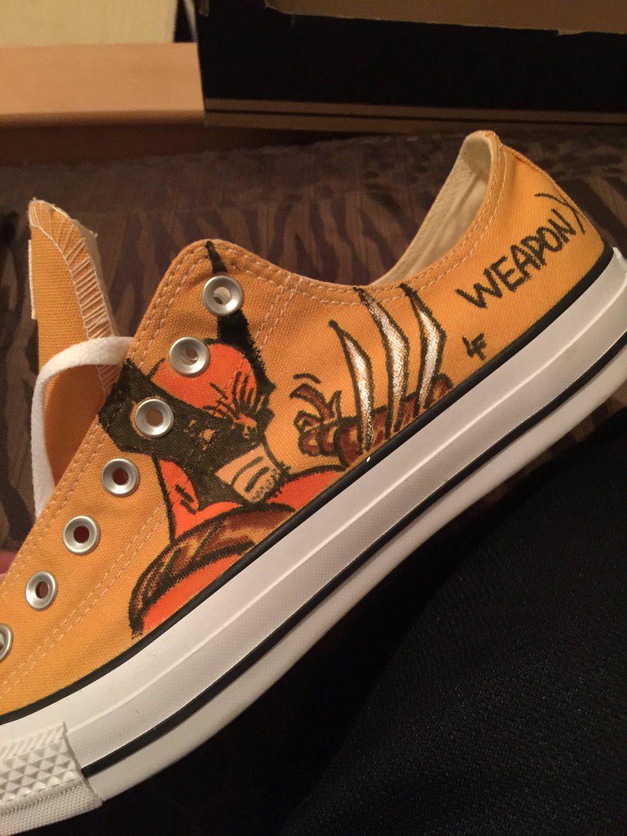 word2ferb's tweet photo. Working on project number one...... #customizedkicks #wolverine #makeminesmarvel https://t.co/WgUXw0TxsU