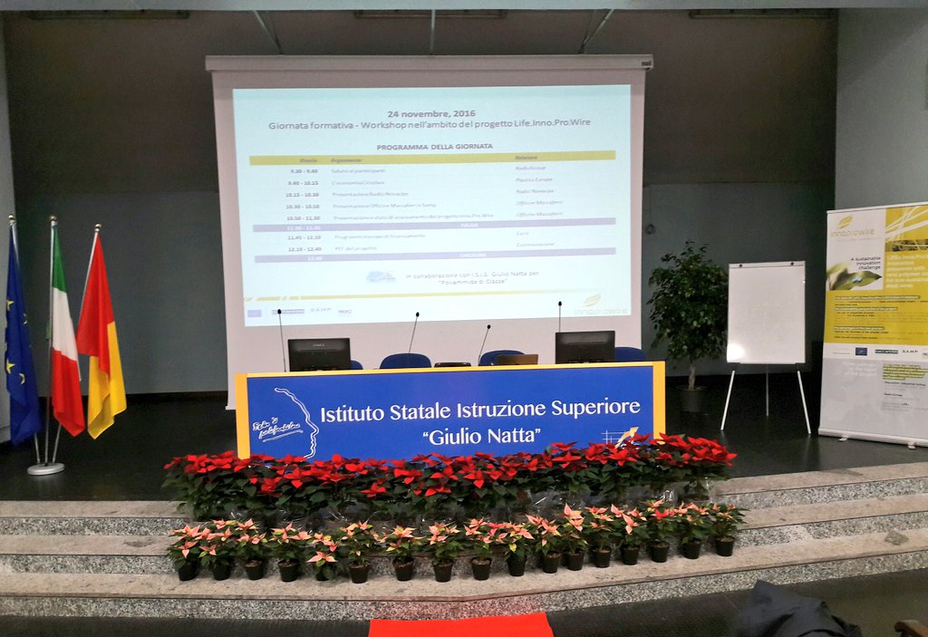 RadiciGroup's tweet image. Today Istituto Natta is hosting an educational day on #LIFE_Programme and #InnoProWire project with @MaccaferriWorld @RadiciGroup @SAMPspa