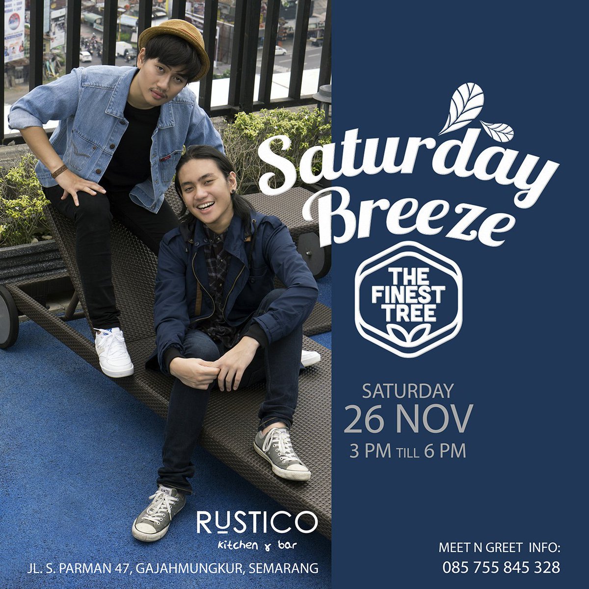 theFinestTree's tweet photo. Yuk gabung dalam keakraban lebih dalam! Di #TFTsaturdayBreezeSEMARANG p 26 NOV, JAM 15 DI Rustico bar &amp; kitchen | info: 085755845328 https://t.co/dwmzHVdW08