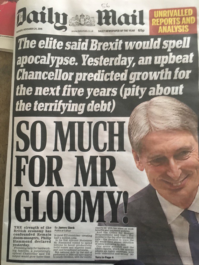 RhonddaBryant's tweet photo. This must be one of the most delusional of front pages. It's like praising the Titanic for a good launch party.
 https://t.co/j8zNR0ZB8V