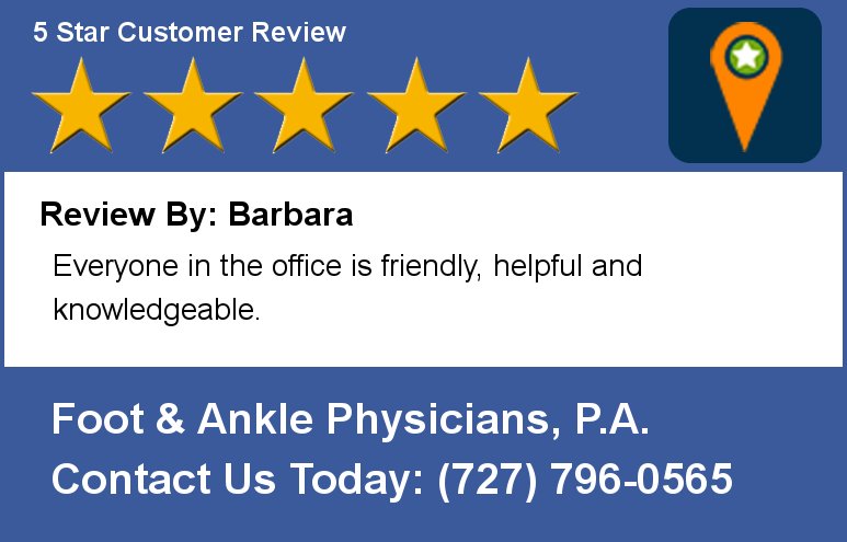 FootAndAnklePA's tweet photo. Review By: Barbara Everyone in the office is friendly, helpful and knowledgeable. https://t.co/Dv3ssYfbqT