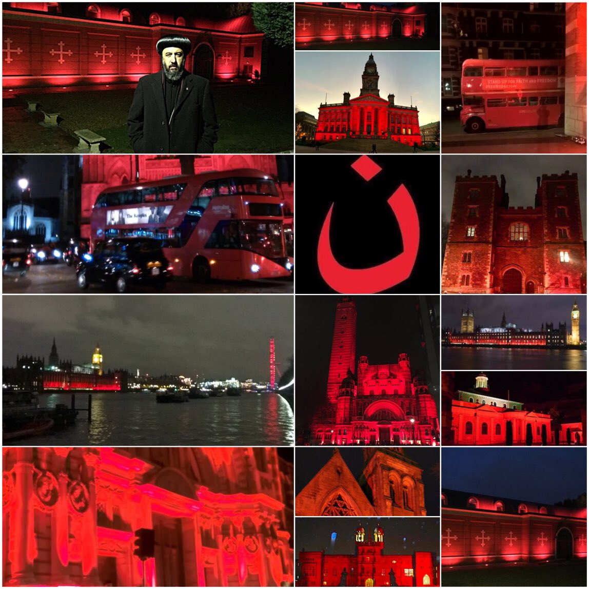 Prayers and lights mark #RedWednesday around #UK in honour of those #persecuted for #faith. #FoRB #ReligiousFreedom bit.ly/2fnfLg2