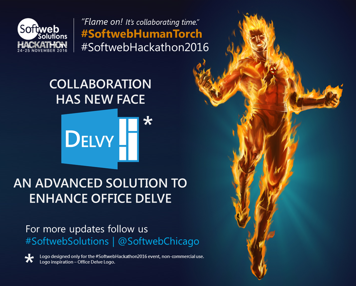 ImAjaykumar's tweet image. #SoftwebHumanTorch attempting 2 create solution to enhance @OfficeDelve in 24hrs challenge #SoftwebHackathon2016 #Office365 @softwebchicago