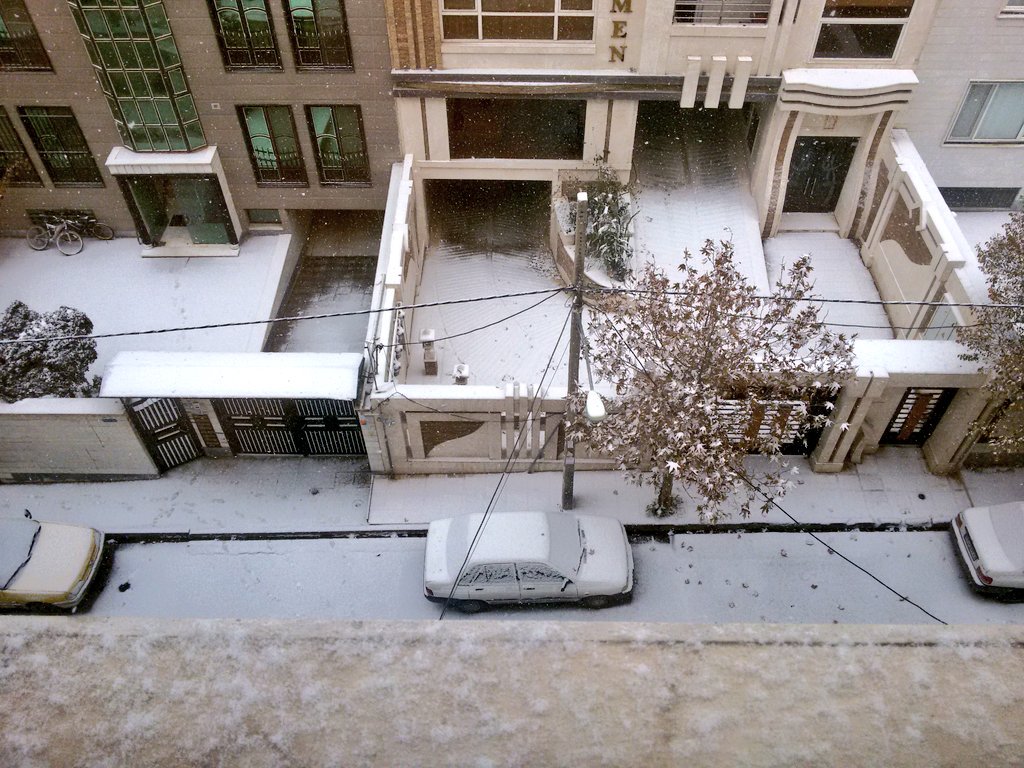 اولین برفی که امسال تو تهران میبینم. فکر کن از گرمای بیروت یهو بیای تو برف تهران! 😍😍
#Tehran #snow #برف