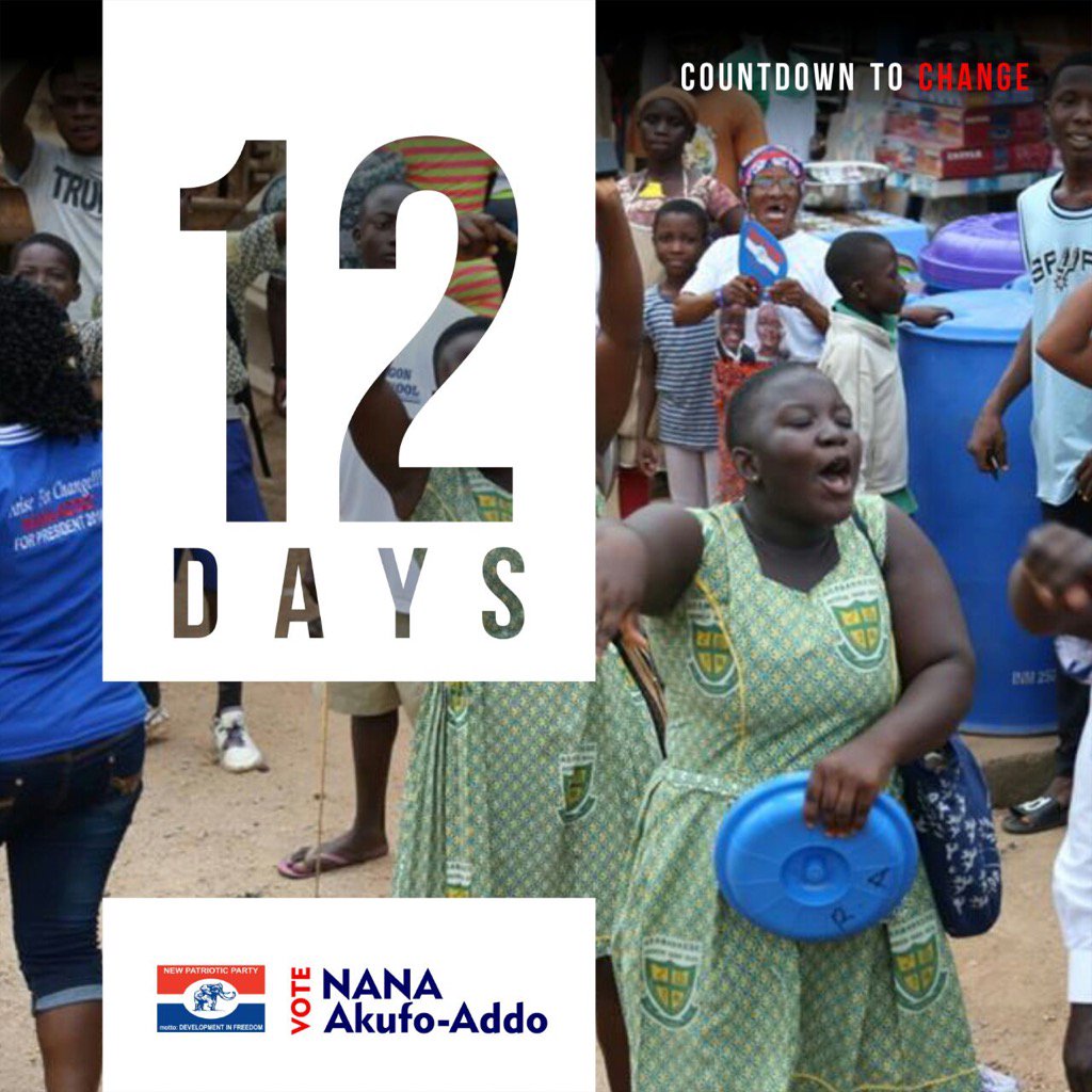 ~ Nana Addo Dankwa Akufo-Addo 

#CountdownToChange 
#AdoptApollingStation 
#VoteForChange
#VoteNanaAddo