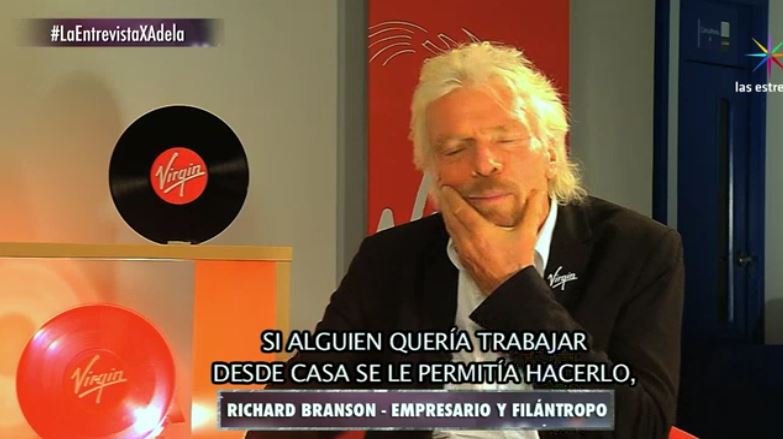 nmas's tweet photo. 'En Virgin si alguien quiere tomar unas vacaciones pagadas de 2 meses, se lo permitimos': @richardbranson #LaEntrevistaXAdela @Adela_Micha https://t.co/W7WAJGPplV