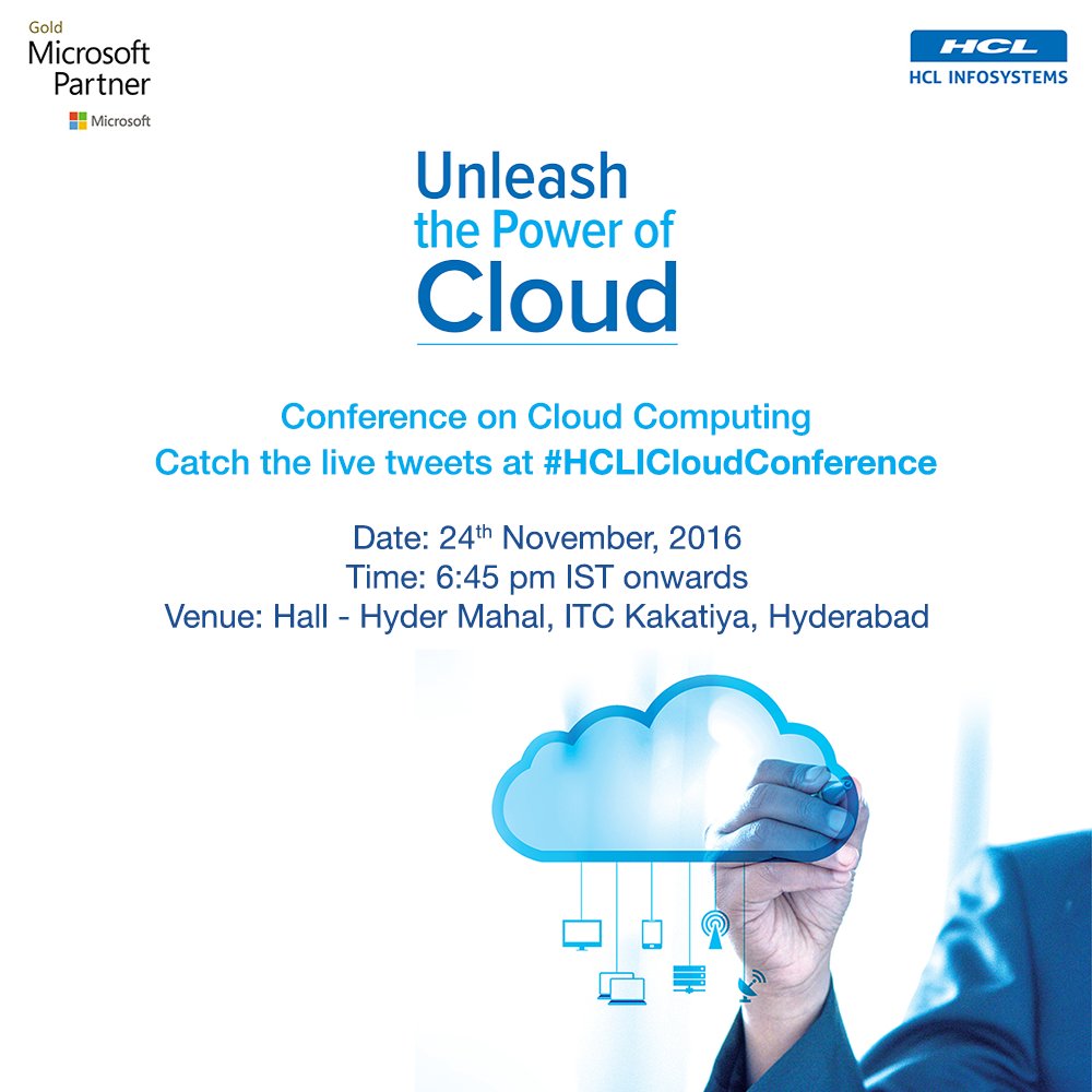 HCLScribes's tweet image. Unleash the power of #CloudComputing with HCLI &amp;amp; @MicrosoftIndia. Catch the live tweets at #HCLICloudConference. goo.gl/07YFaM.
