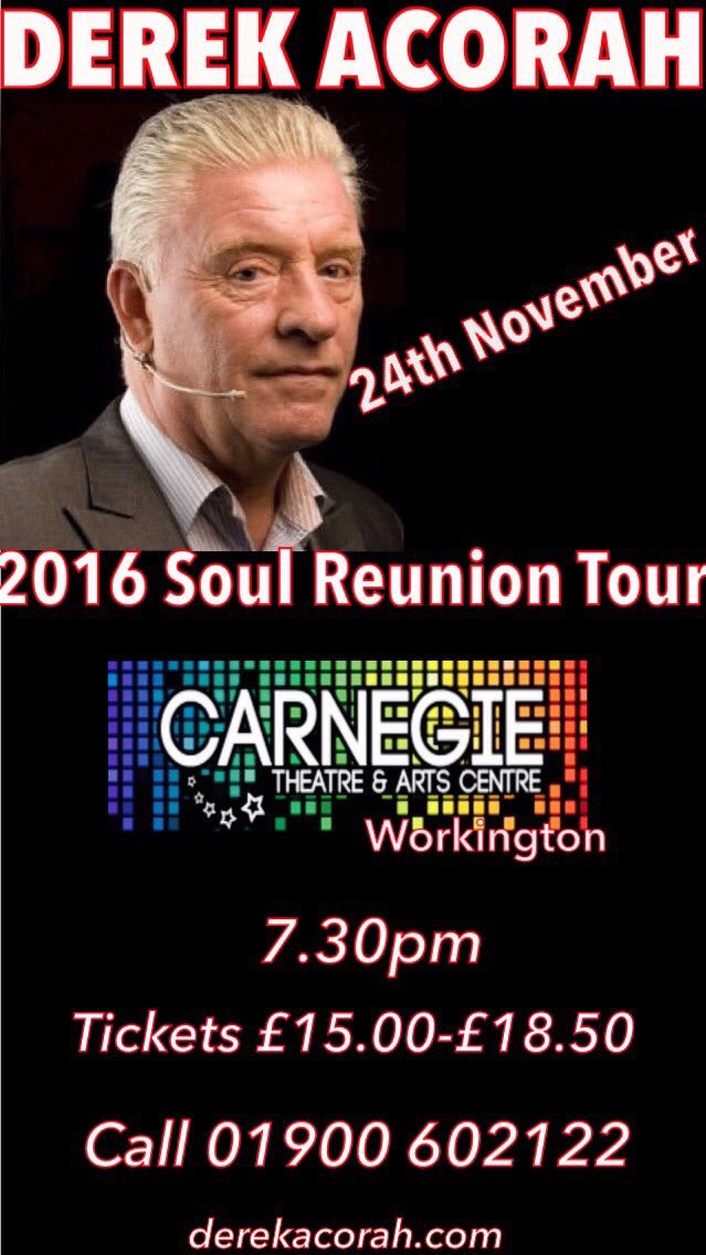 AcorahTour's tweet photo. Tickets are still available for Tonight's show @CarnegieTheatre https://t.co/EeV9pSVb6C https://t.co/ASOGLY1iSw
