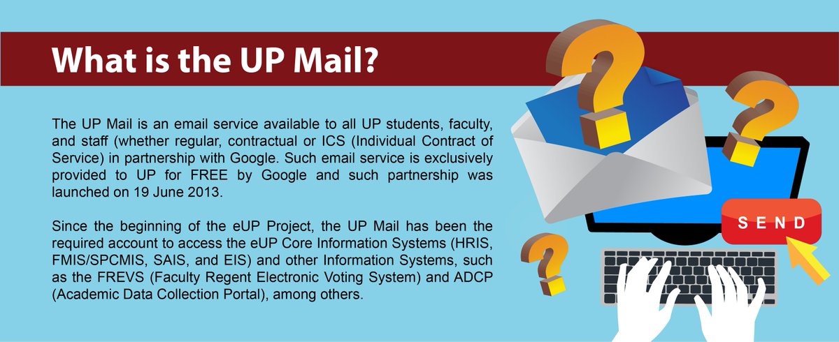 UP_ICT's tweet photo. #eUPProject provides UP Mail accounts for all current UP students and employees. https://t.co/t3pnvuHhS5