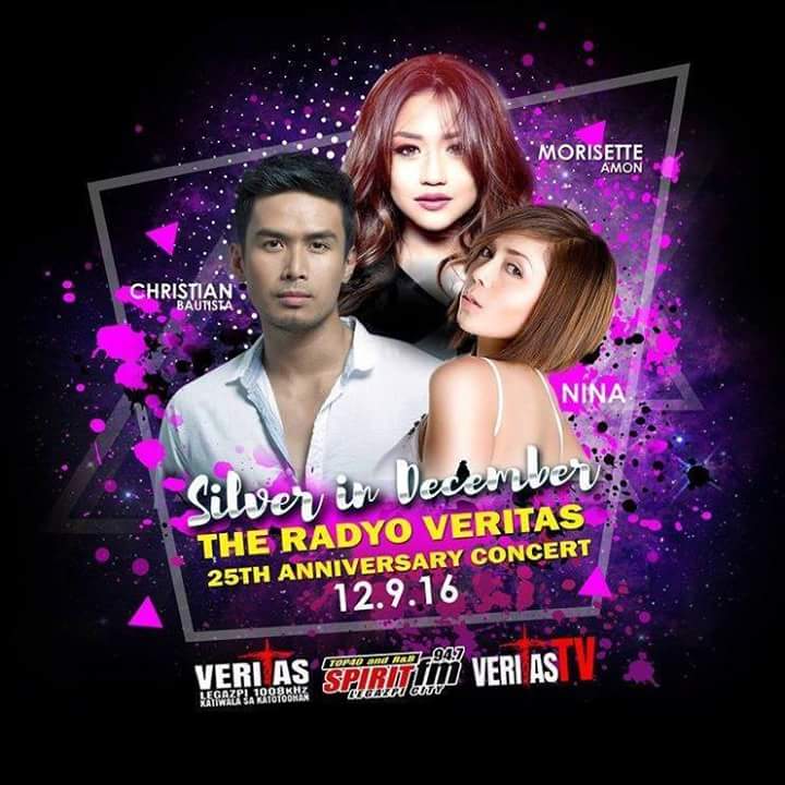 MOWIEnatics_OFC's tweet photo. SILVER IN DECEMBER:The Radyo Veritas Legazpi 25th Anniversary Concert 
Dec 9, 7pm at Ibalong Centrum for Recreation https://t.co/sU3snCmj41
