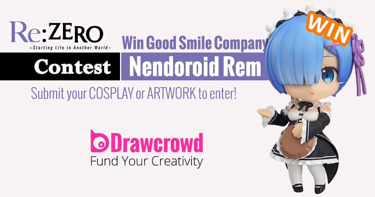 DrawCrowd's tweet photo. WIN Nendoroid Rem in Drawcrowd's #ReZero contest! Enter with your cosplay or artwork→ https://t.co/XhW5QF1qly @Rezero_official  @rezero_en https://t.co/tCTdqAi64k