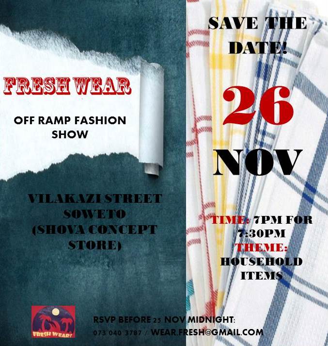 JSF_SA's tweet photo. Do you #LoveLocalDesign? Don't miss the #FreshWear #fashionshow this Saturday at #VilakaziSt! #shoplocal #supportlocal #fashion #GPlifestyle https://t.co/kunzv7S8FO