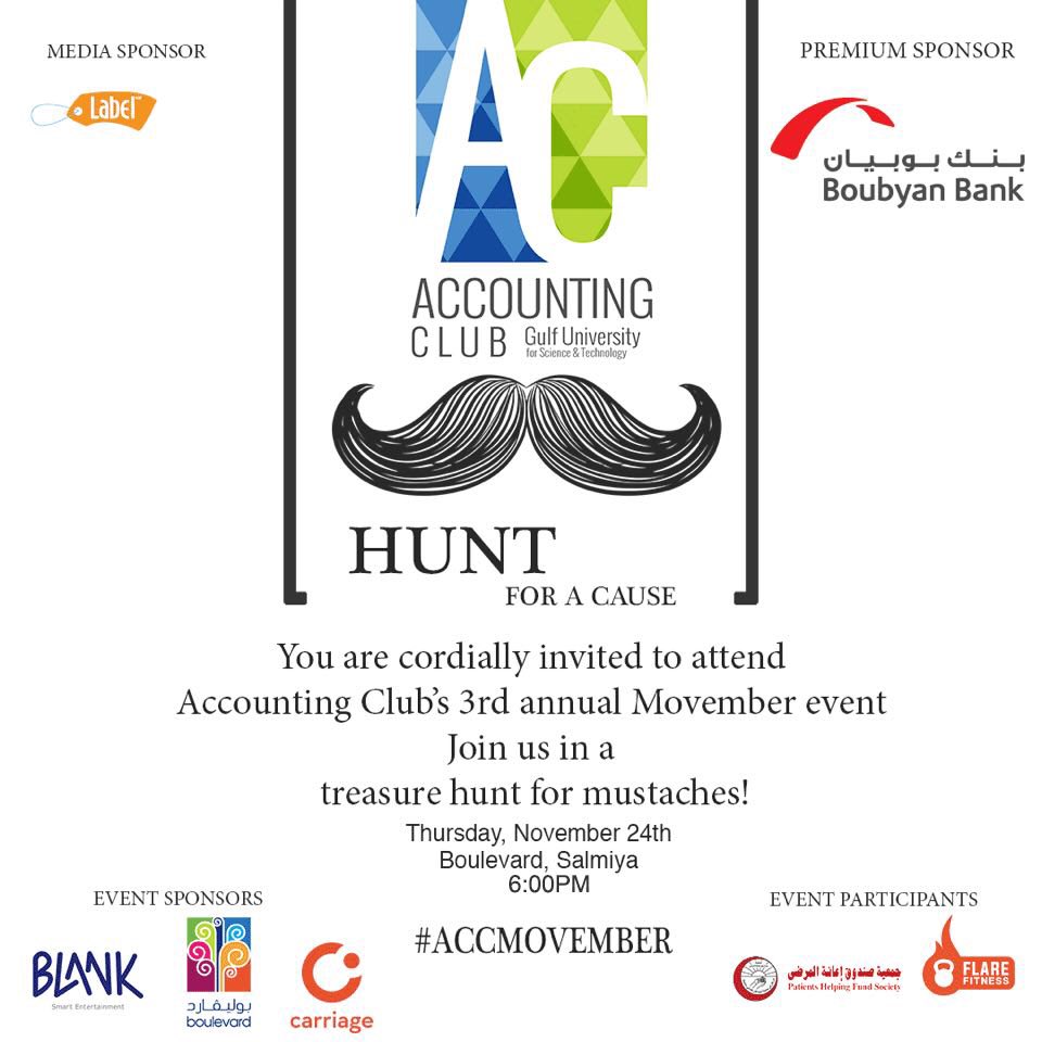 label_kw's tweet image. Don't miss out today's @ACCGUST Movember's event! #labelkw #Kuwait #gust
