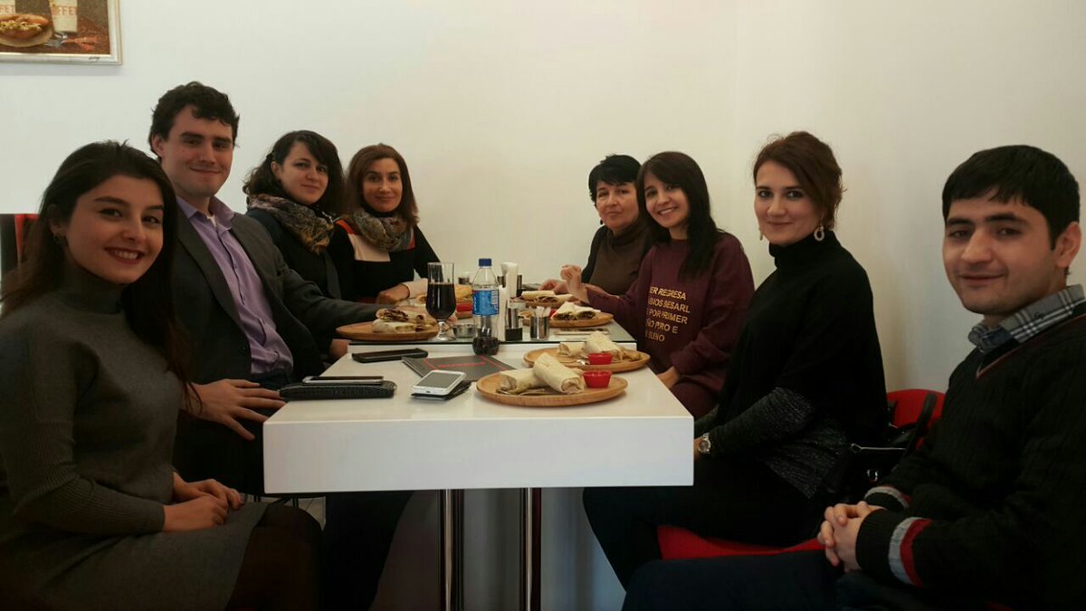 Finally we all had a chance to go out to lunch! -yesterday with the Khazar/Nizami crew. #Khazaruniversity #englishteacher
