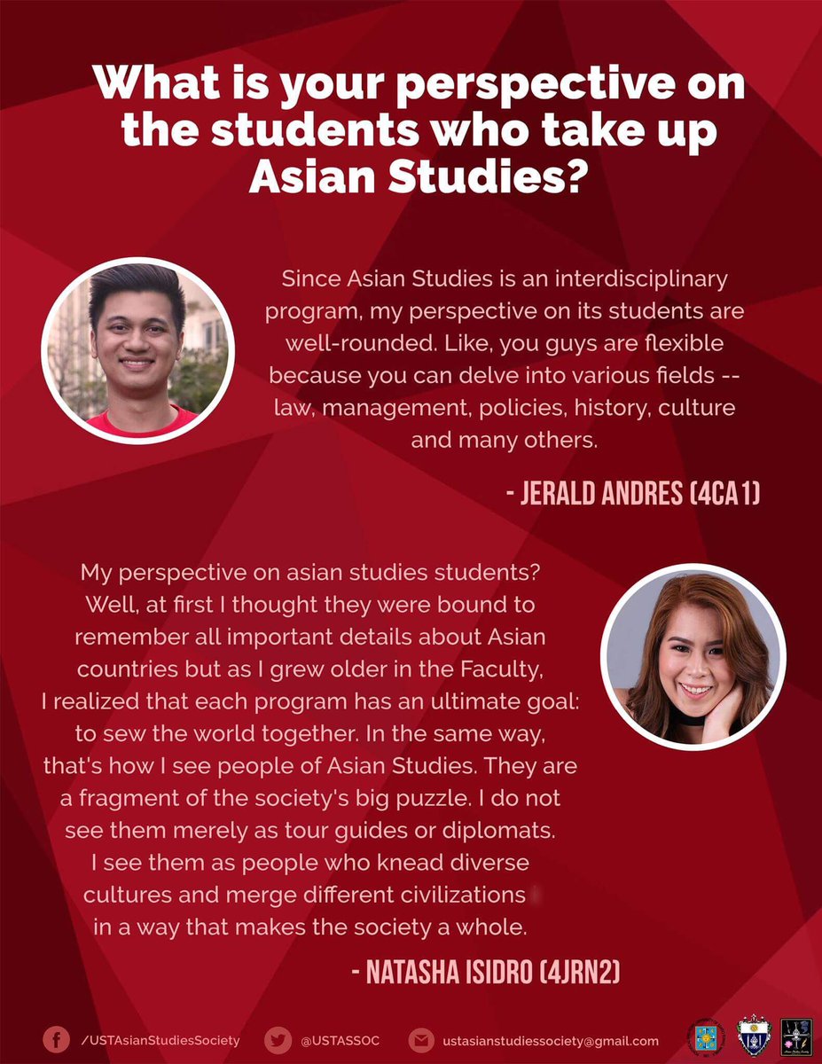 assoc_ust's tweet image. HUMANS OF AS

What is your perspective on the students who take up Asian Studies? 

#HumansOfAS #BeyondAS #ASWeek