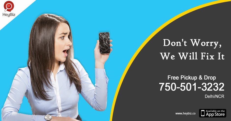 HeyBiz's tweet photo. We fix all #Smartphone issues. Book online https://t.co/hML3BOI4RX or Call #HeyBiz 750-501-3232 for same day FREE pickup &amp; Drop in Delhi-NCR https://t.co/nEtDTSTYtl
