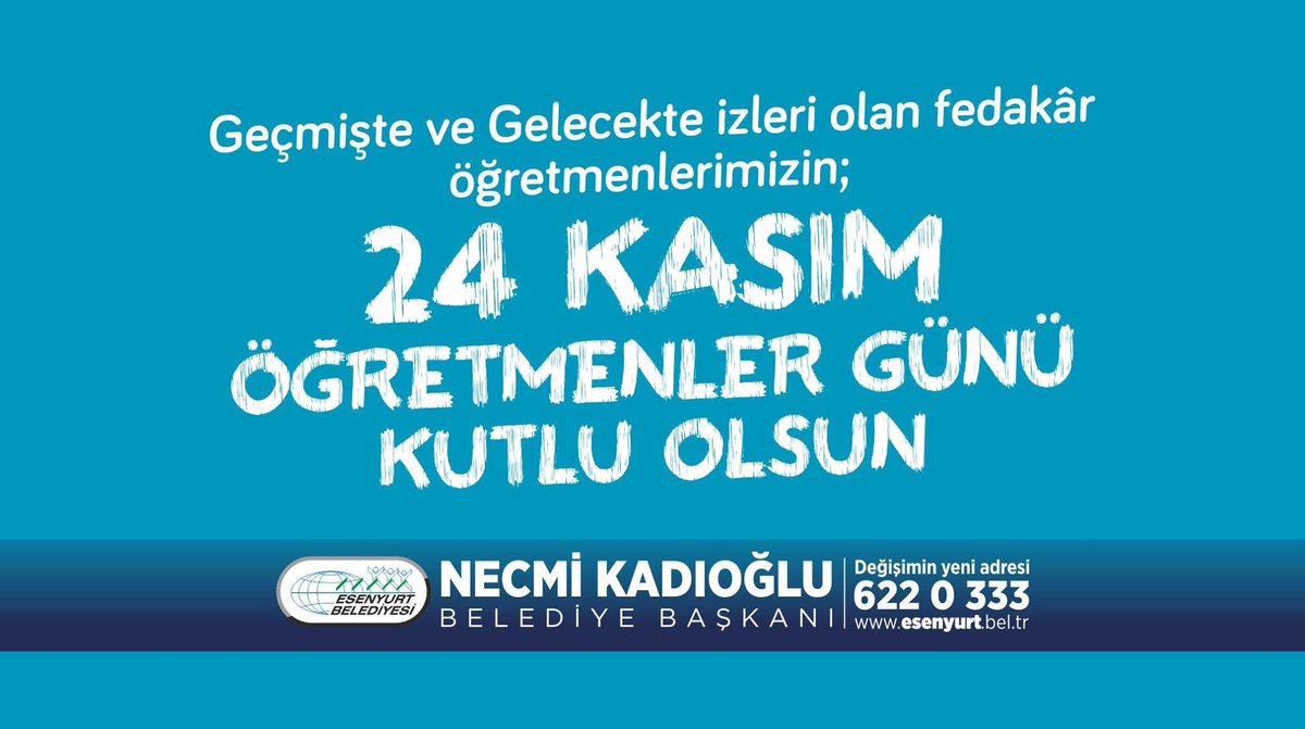 EsenyurtTV's tweet photo. Geçmişte ve gelecekte izleri olan fedakar öğretmenlerimizin 24 Kasım Öğretmenler Günü kutlu olsun. https://t.co/vNh0Vrqa8R