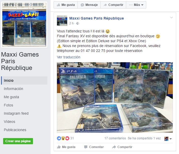 DedecShow's tweet photo. #FFXV: Pues se abre la veda, en Francia ya se vende, y en España va a ser que no...
#FFXVFan #FFXVcenter https://t.co/ETJRKp3nDY