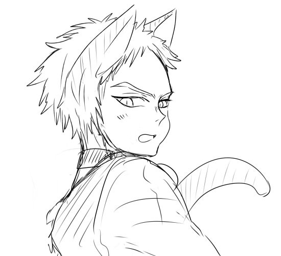 アストン君を描かないと心がウズウズ落ち着かなかったので寝る前にちょっとだけ。猫っぽい・・本当に猫っぽい。 