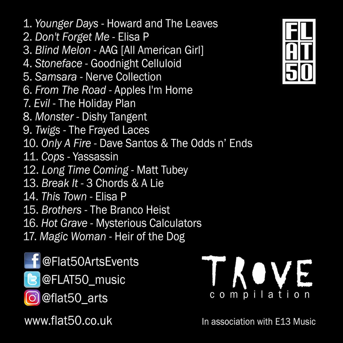 flat50arts's tweet photo. #Flat50 #comiplation #album dropping on Dec10th #launch party @stagsheadhoxton 6.30-12 @hoxtonradio @EastLondonRadio https://t.co/9iqloZuQYu https://t.co/1QbDXUGn7p