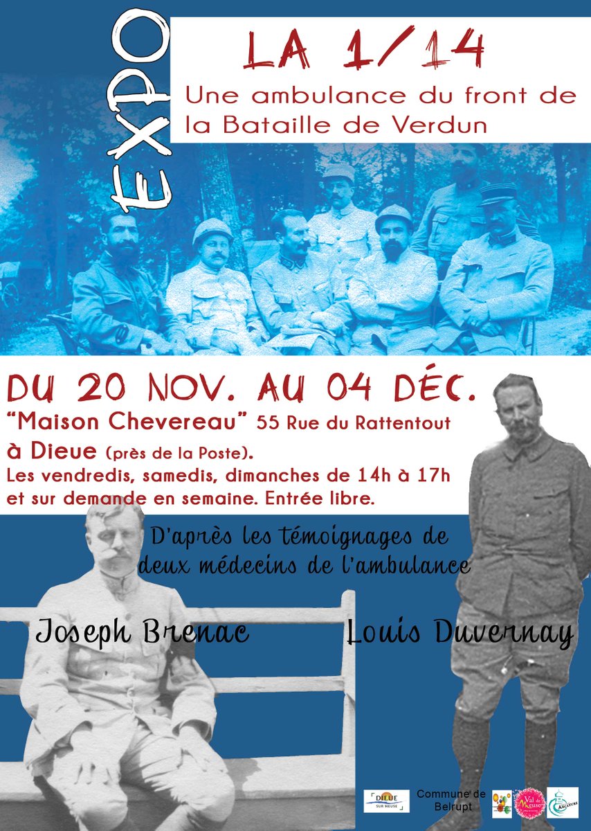 [NEW] Exposition " La 1/14, une ambulance du front durant la Bataille de Verdun" jusqu'au 4/12 › lorrainedarts.fr/2016/11/24/exp…