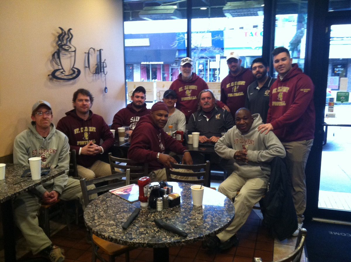 StClementFB's tweet photo. Annual Coach's breakfast! Thanks @BallSquareCafe for the great hospitality https://t.co/mqevViRqZU