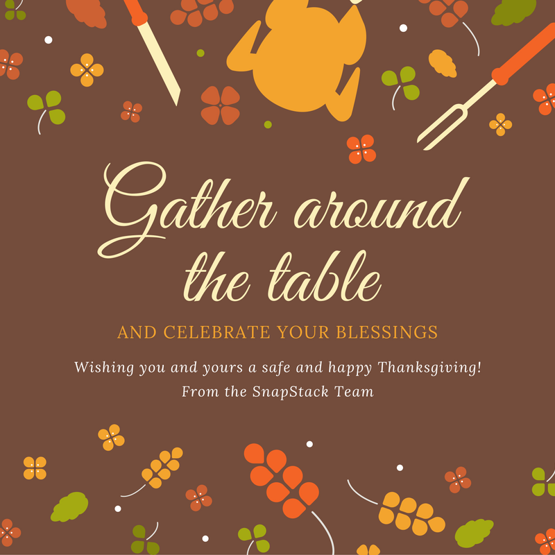 snap_stack's tweet image. Happy Thanksgiving from the SnapStack team!