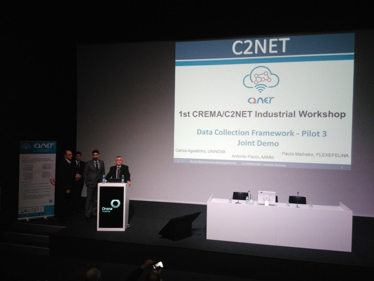 AdrianaCunha_'s tweet photo. C2NET Pilot 3 and DCF presentation at the First Industrial Workshop of @C2NET_Project with @CREMAPROJECT #C2NETIW #C2NET https://t.co/VYu4a2i9YR