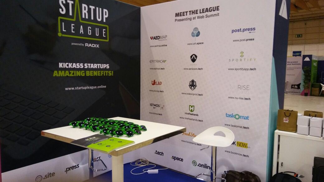RadixRegistry's tweet photo. .@StartupLeagueHQ had a successful show at #WebSummit16 with 15 #startups displaying their products on our extensions! Throwback pictures- https://t.co/TJHs75CZ4o