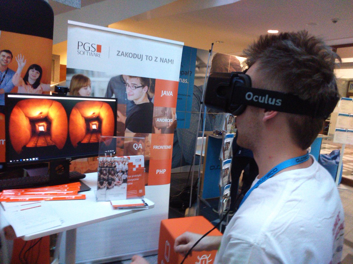 ITADRzeszow's tweet photo. #ITADPRZ2016 przybliża nas ku przyszłości! Na stoisku @pgssoftware możecie przetestować #VR na #OculusRift
#PRz #Rzeszow #IT #Itacademicday https://t.co/eNJoPCDHz6