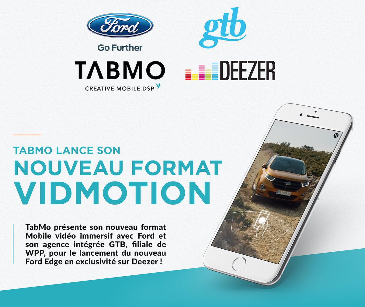 hawkadtech's tweet photo. #Ford et #GTB (WPP) s'associent à #TabMo et #Deezer pour le lancement de #VidMotion !
Découvrez la vidéo ici https://t.co/0DOXcFyFTb ! https://t.co/d5DuW95X4U