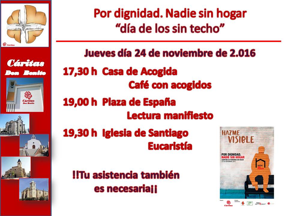 caritasDB's tweet photo. Recordamos  que ésta tarde, Cáritas estará al lado de las  personas sin techo.   ¡¡POR DIGNIDAD. NADIE SIN HOGAR!! https://t.co/uvymG5jzi2