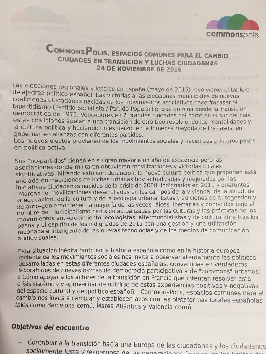 BComuGlobal's tweet photo. .@mrenau et @LauCRoth continuent aujourd'hui à la conférence #commonspolis à Paris avec @mareatlantica et @VLCenComu https://t.co/8mQBJQsaO7