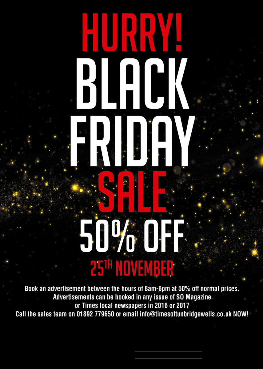 timeslocalnews's tweet photo. Thinking of booking an #advert? Do it with an amazing 50% off if you call us between 8am-6pm tomorrow in our #backfridaydeals Don't miss out https://t.co/7L59DfSZAy
