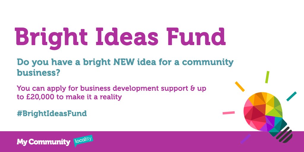 MyCommunityHelp's tweet image. Ask the #BrightIdeasFund funders anything today from 1-2pm on the #MyCommunityForum. More info &amp;amp; register &amp;gt; bit.ly/2fIkSs4